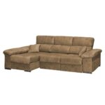 Sofá chaise longue en rebajas, ofertas disponibles en venta online. Color gris oscuro y tela antimanchas.