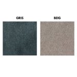 Muestrario de los colores gris y beis de tela de microfibra algodonada comúnmente conocida como Nido o Lido.