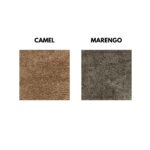 Muestras de tela del sofá Roma, disponibles en colores camel y marengo. Entrega inmediata en tienda de muebles.