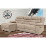 Sofá chaise longue Luxor en color beige, con un diseño ergonómico y contemporáneo. Este sofá es ideal para proporcionar confort y estilo a cualquier espacio de la sala de estar.